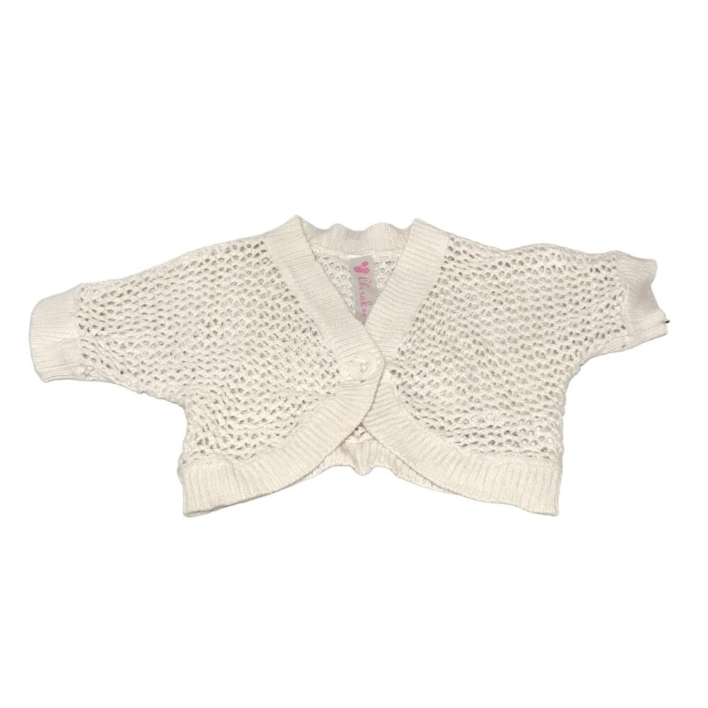 Crocheted Baby Cardigan Shrug Sweater Cherokee 12M White